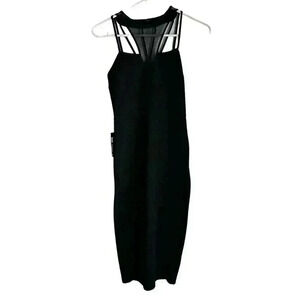 Express Little Black Dress Mesh Strappy Size 2 New With Tags
